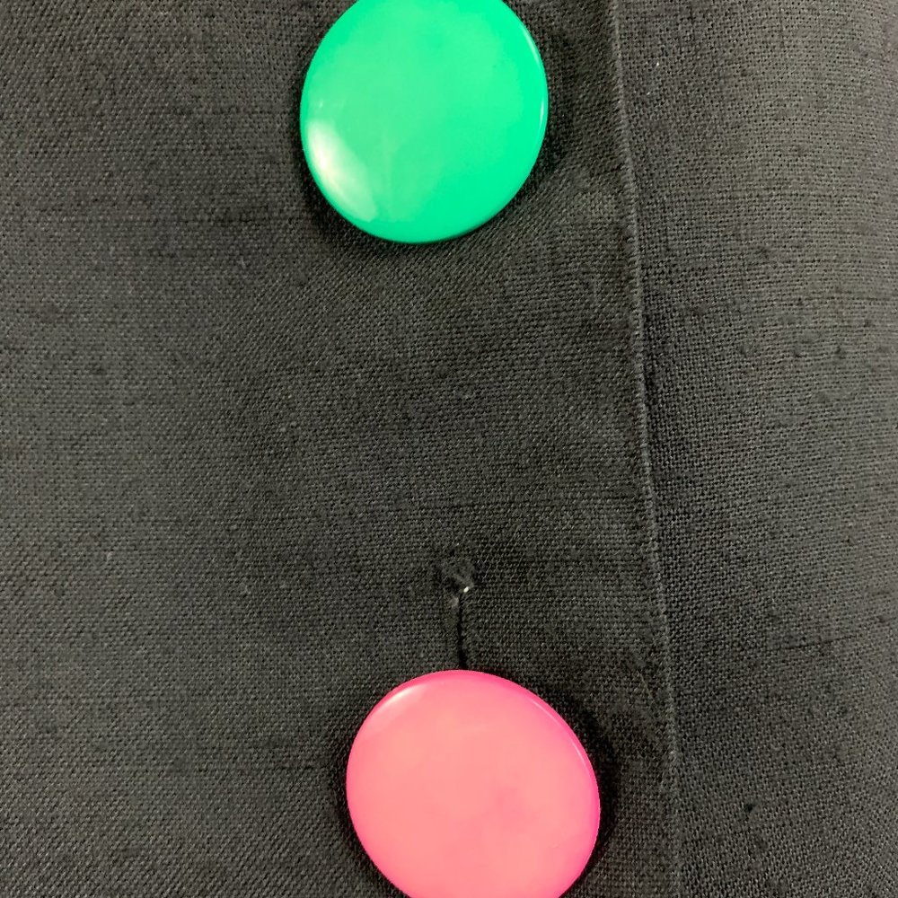 80s David Mitchell Colorful Big Button Sheath Dress - Picture 9 of 15